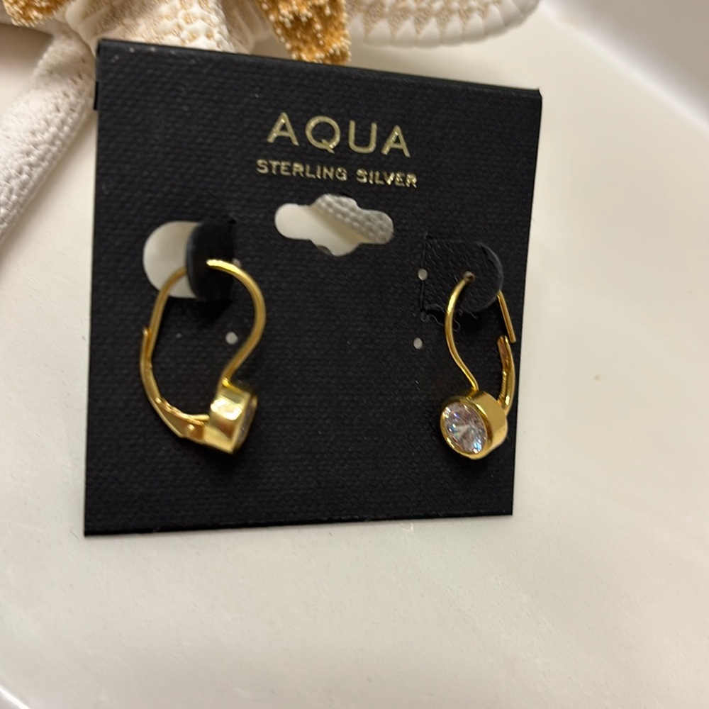 Aqua Gold Modern Earrings